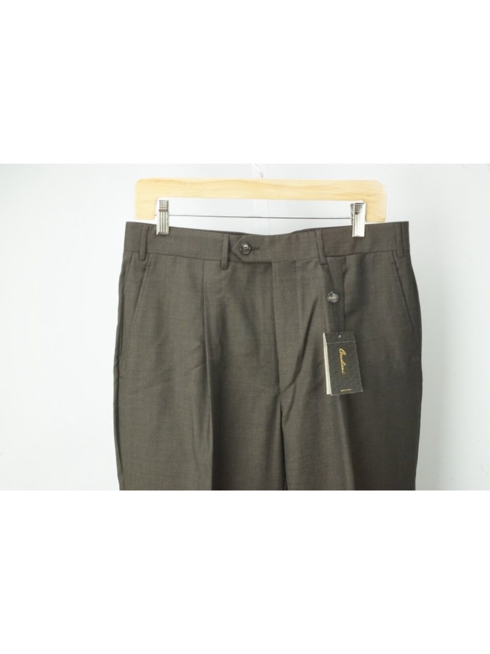 Corneliani Master Solid Brown 100% Wool Dress Pants Sz 48R EU BRAND NEW